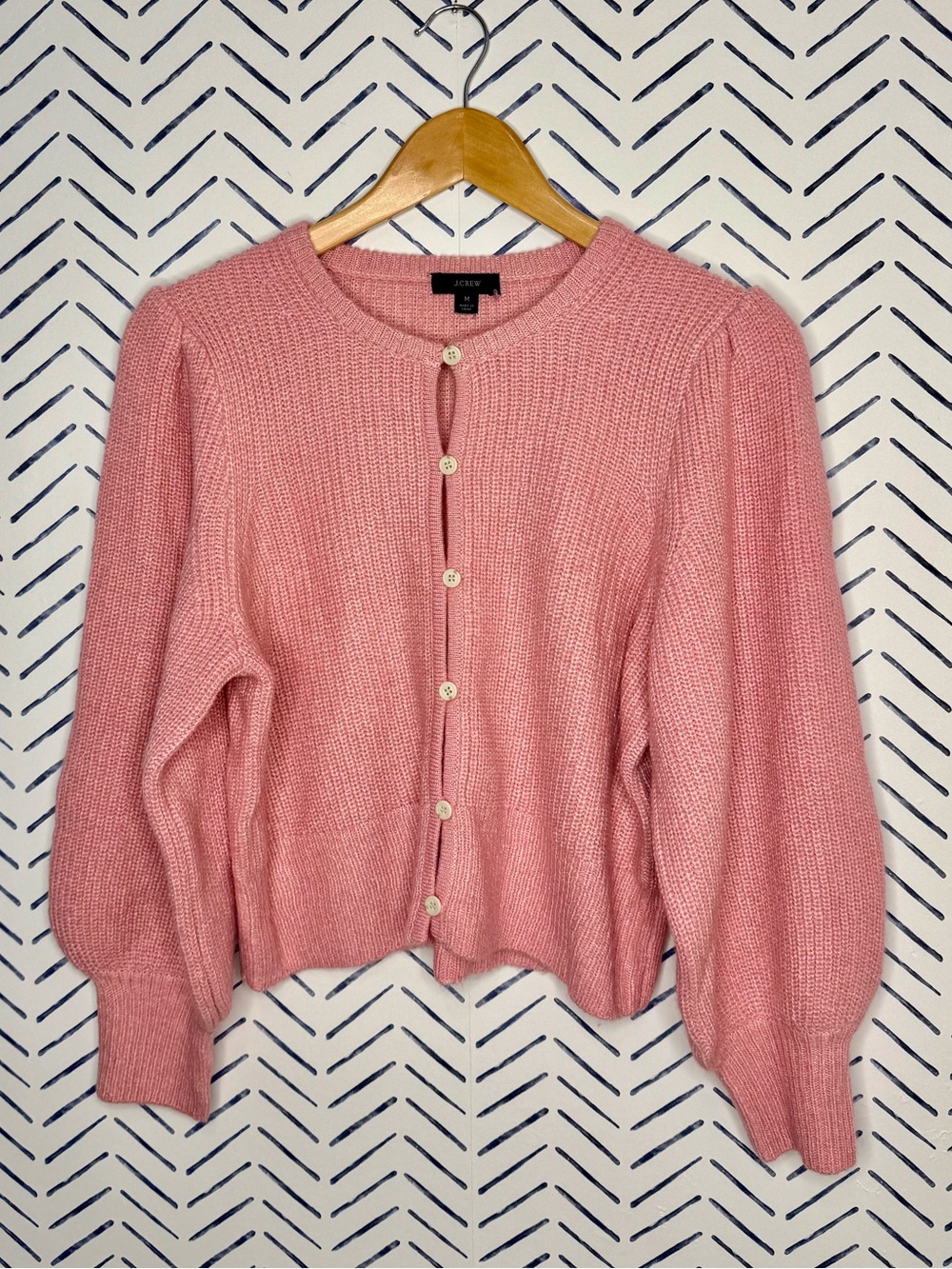 J.Crew Statement Button Cardigan Pink size medium